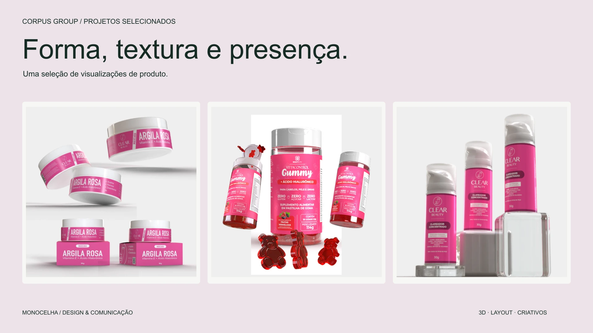 Corpus Group — Visualização 3D · Layouts · Criativos, aplicação 2